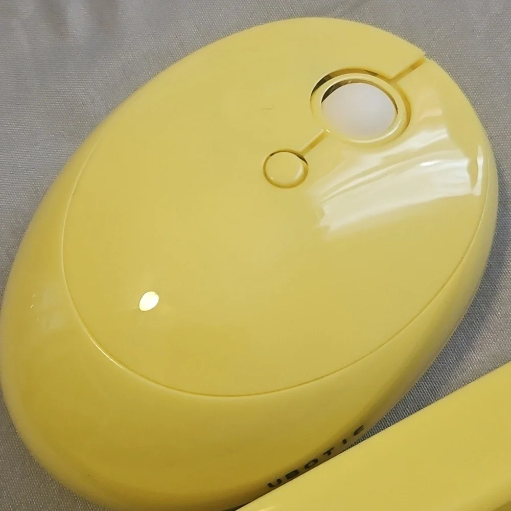 Yellow and Pink Mechanical Keyboard and Mouse Set Now FIRM- FOUND MISSING GRIP